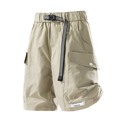 Short Cargo Homme 100 Polyester Hydrofuge Résistant aux Taches Rafraîchissant Léger Multi Poches Décontracté Été Urbain Short Avec Ceinture