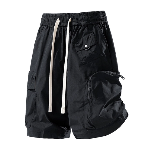 Pantalones Cortos Cargo Techwear para Hombre Repelente al Agua Secado Rápido Multipockets Cintura con Cordón Casual Exterior Verano
