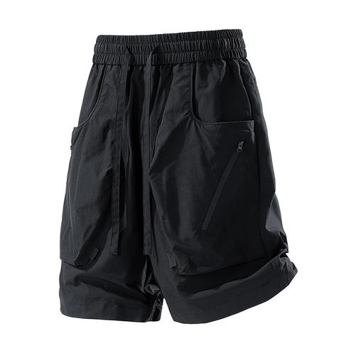 Short Cargo Homme 100% Polyester Imperméable Séchage Rapide Techwear Shorts Taille Élastique Cordon Poches Outdoor Été