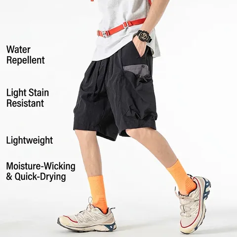 Pantalones Cortos Cargo para Hombre Secado Rápido Hidrófugo Nailon Gorpcore Urbano Exterior Senderismo Verano