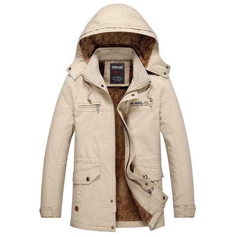 Giacca da Uomo Invernale in Pile Foderata con Cappuccio in Cotone Casual All'aperto Militare Cargo Parka Cappotto Antivento Caldo Lunghezza Media