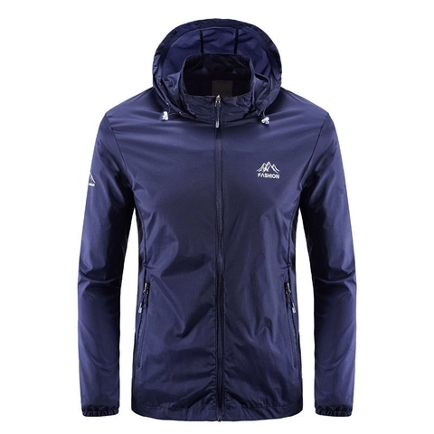 Vêtement de Protection Solaire à Capuche Coupe-Vent Léger Respirant Séchage Rapide Veste de Peau pour Randonnée Voyage Hommes et Femmes