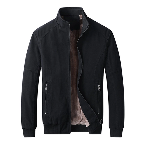 Giacca Invernale da Uomo Foderata in Pile Spesso Cotone Tela Cappotto da Lavoro Outdoor Caldo Collo Alto Antivento