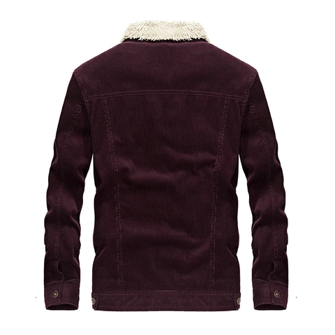 Herren Vintage Cordjacke Warm Sherpa Gefüttert Wintermantel Button Down Workwear Outwear Casual Loose Fit Dicke Jacke Für Herren