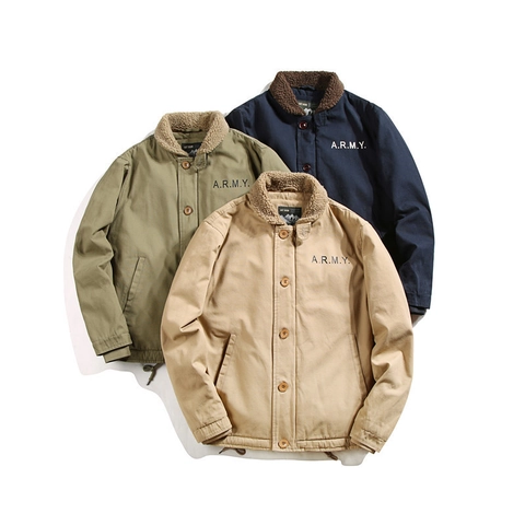 Men's Military Casual Padded Jacket With Sherpa Collar Thick Cotton Canvas Coat For Winter Outdoor Vintage Workwear Outerwear