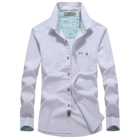 Men's Casual Long Sleeve Shirt Cotton Hemp Blend Solid Color Top With Paisley Lining Pocket Comfortable Button Down Shirt