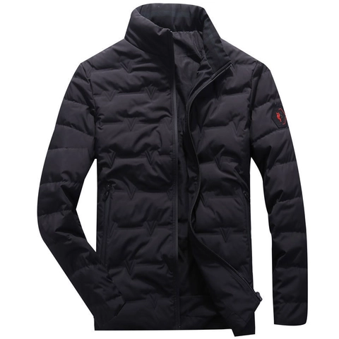 Heren Winter Warme Gevoerde Donsjas Opstaande Kraag Polyester Grijze Eendendons Gevulde Pufferjas Koreaanse Stijl 18005