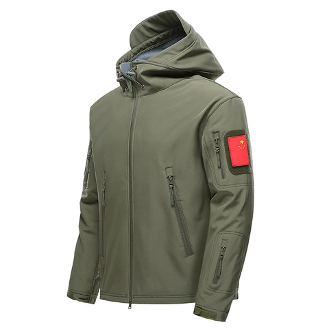 Chaqueta Softshell Táctica para Hombre Con Capucha Impermeable Cortavientos Exterior Forro Polar Abrigo Térmico Militar
