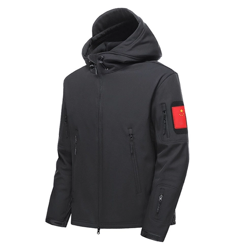 Chaqueta Softshell Táctica para Hombre Con Capucha Impermeable Cortavientos Exterior Forro Polar Abrigo Térmico Militar