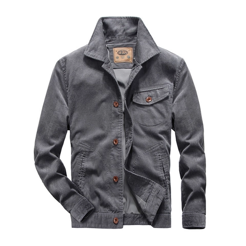 Mens Retro Cord Jacke Casual Workwear Mantel Umlegekragen Einreihig Langarm Oberbekleidung Für Herbst Frühling Herren