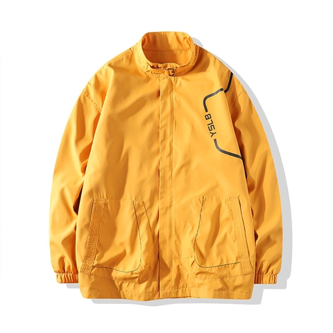 Herren Stehkragen Windbreaker Jacke Buchstabendruck Kontrastnähte Lässig Locker Reißverschluss Oberbekleidung Frühling Herbst Mantel