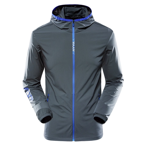 Veste de Protection Solaire Légère Extérieure à Capuche Coupe Vent Imperméable Séchage Rapide Sport pour Hommes Femmes Cyclisme Pêche