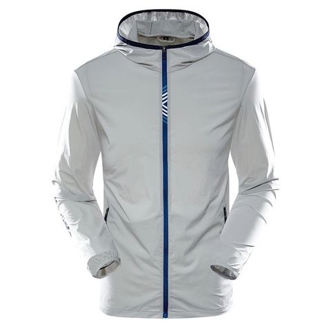 Veste de Protection Solaire Légère Extérieure à Capuche Coupe Vent Imperméable Séchage Rapide Sport pour Hommes Femmes Cyclisme Pêche