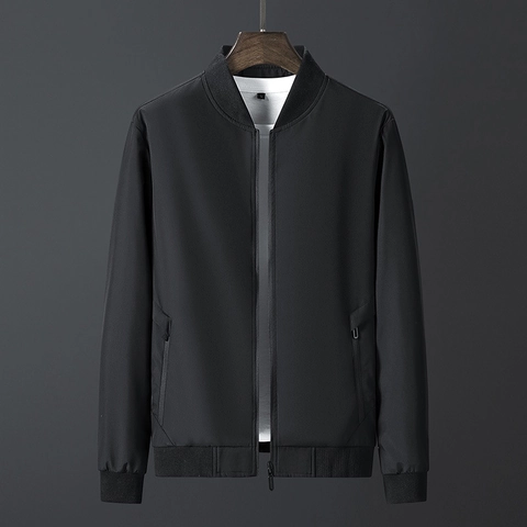Chaqueta Bomber Casual para Hombre Cuello Alto Resistente al Viento Ropa de Abrigo Cremallera para Primavera Otoño