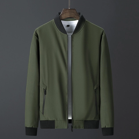 Chaqueta Bomber Casual para Hombre Cuello Alto Resistente al Viento Ropa de Abrigo Cremallera para Primavera Otoño