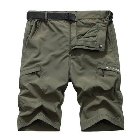 Herren Outdoor Cargo Shorts Nylon Schnelltrocknend Multi-Taschen Taktische Kurze Hose Mit Gürtel Lässige Wandershorts