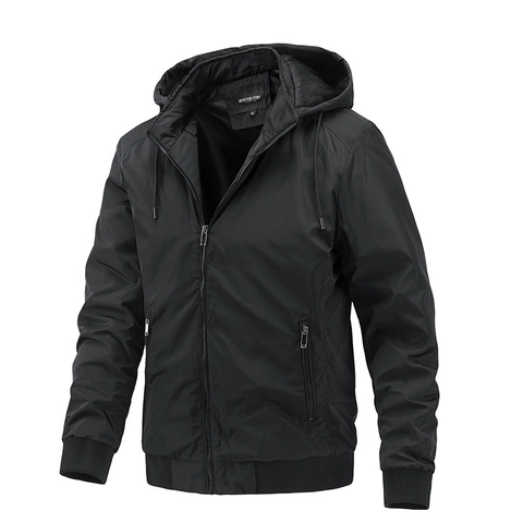 Chaqueta con Capucha para Hombre Cortaviento Poliéster Casual Aire Libre Moda Abrigo con Cremallera Para Uso Diario Primavera Otoño