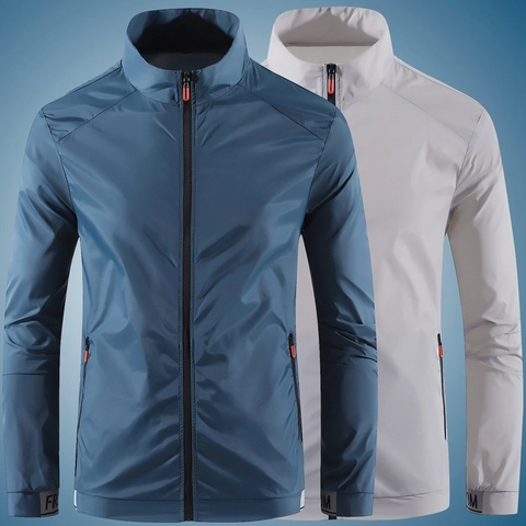 Veste Protection Solaire Homme Outdoor Col Montant Coupe Vent Imperméable Respirant Manteau Sport Randonnée Cyclisme