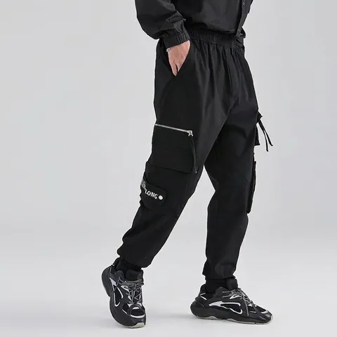 Men's Multi-Pocket Techwear Cargo Pants Cotton Blend Jogger Sweatpants Streetwear Casual Outdoor Trousers For Men