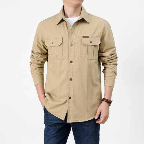 Maglietta da Lavoro da Uomo in Cotone Foderata in Pile Giacca da Camicia Casual a Maniche Lunghe Spessa per l'Inverno