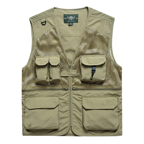 Herren Weste Mit Vielen Taschen Outdoor Angeln Fotografie Funktionsweste Atmungsaktiv Leicht Ärmellose Jacke Mit Reißverschluss