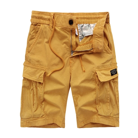 Pantaloncini Cargo Casual da Donna in Misto Cotone Multitasche Elastico in Vita Coulisse Streetwear Estivo Gamba Dritta