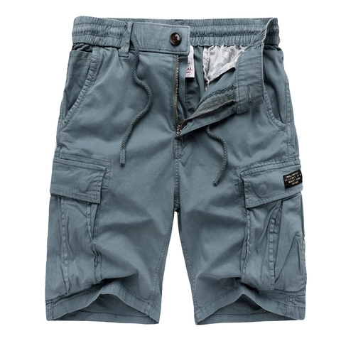 Pantaloncini Cargo Casual da Donna in Misto Cotone Multitasche Elastico in Vita Coulisse Streetwear Estivo Gamba Dritta