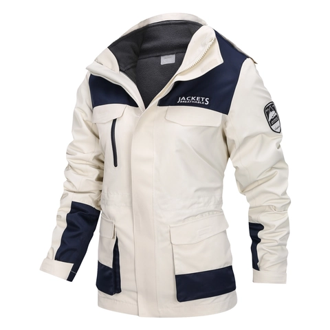 Giacca Outdoor Con Cappuccio Patchwork Uomo Donna Impermeabile Antivento Cappotto Invernale Caldo Con Fodera In Pile Rimovibile