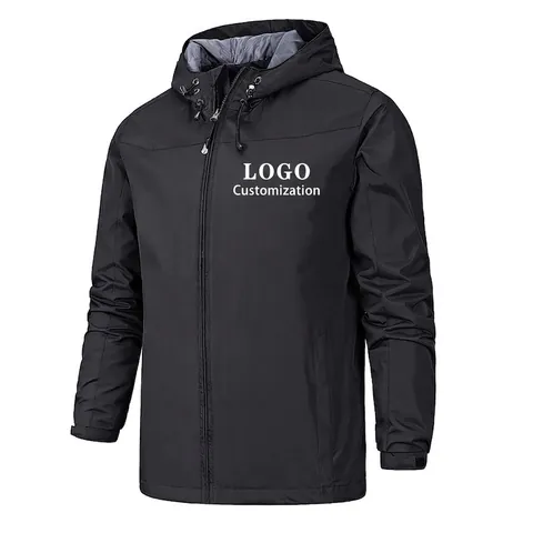 Veste Coupe-vent à Capuche pour Homme Imperméable Coupe-vent Manteau de Sport Décontracté Léger Printemps Automne Homme Kaki Bleu