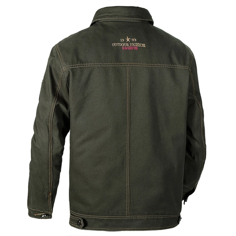 Giacca Militare Utility da Uomo in Cotone Retro Workwear Outdoor Cappotto Casual Con Toppe e Tasche Taglie Forti