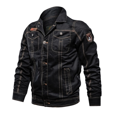 Herren Militär Workwear Jacke 100 Prozent Baumwolle Canvas Casual Outdoor Mantel Mit Bestickten Aufnähern Frühling Herbst Mode