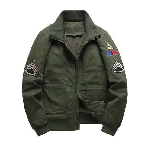 Men's Pilot Jacket Military Style Flight Bomber Coat Cotton Shell Sherpa Lined Heavyweight Warm Utility Jacket For Winter
