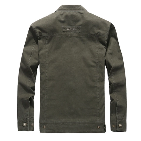 Chaqueta de Trabajo al Aire Libre para Hombre Mezcla de Algodón Multibolsillo Utilidad Abrigo Casual Holgado American Legend Otoño