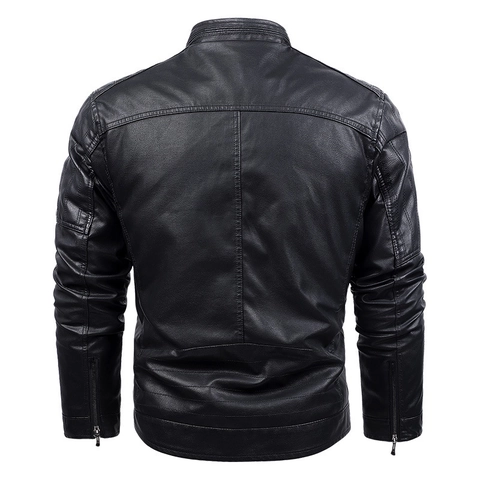 Herren Kunstlederjacke Lässig Stehkragen Moto Biker PU Mantel Fleece Gefüttert Winter Outdoor Winddichte Jacke Für Herren