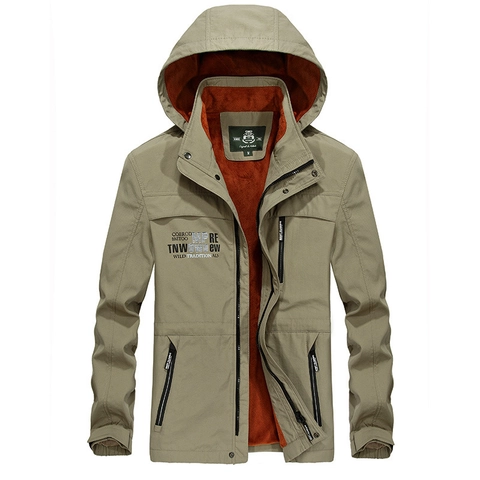 Veste d'Hiver Doublée de Polaire pour Hommes avec Capuche Coupe-Vent Chaud Manteau Épais Décontracté Hauts à Fermeture Éclair