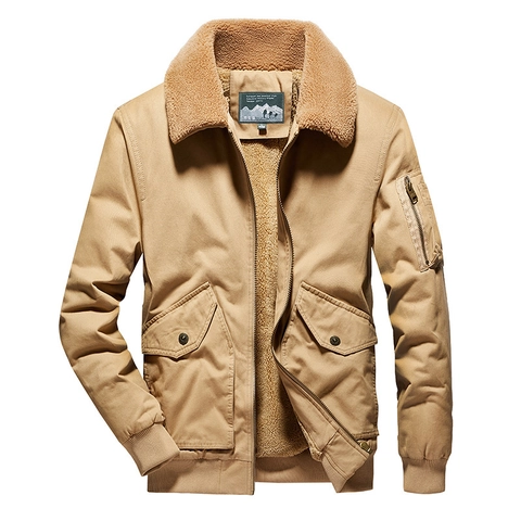Giacca Invernale Imbottita in Cotone da Uomo Foderata in Pile Giacca da Volo Calda Cappotto Casual con Collo in Sherpa
