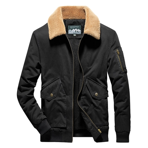 Giacca Invernale Imbottita in Cotone da Uomo Foderata in Pile Giacca da Volo Calda Cappotto Casual con Collo in Sherpa