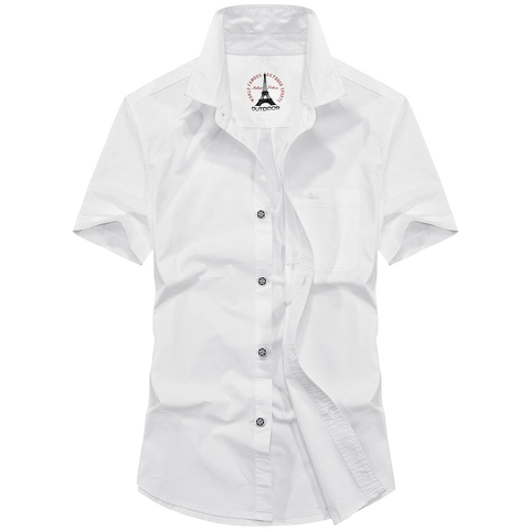 Camicia Casual a Maniche Corte da Uomo 97 Percento Cotone 3 Percento Elastan Traspirante Outdoor Workwear Top Con Taschino Collo a Punta Tinta Unita Camicia Leggera Uomo Moda Estiva
