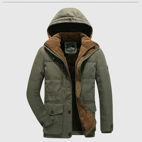 Giacca Invernale Imbottita da Uomo Parka con Cappuccio Foderato in Pile Capispalla Pesanti Cappotto Caldo Antivento Casual Cargo