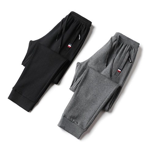 Herren Casual Jogginghose Baumwollmischung Sweathose Kordelzug Elastischer Bund Hose Rippbündchen Sporthose Für Outdoor Fitness
