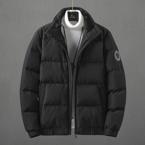 Herren Leichte Winter Daunenjacke Mit Stehkragen Warme Weiße Entendaunen Füllung Gesteppter Puffer Mantel Freizeit Oberbekleidung