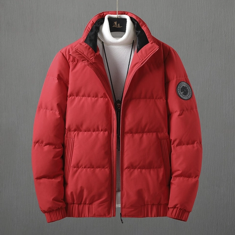 Herren Leichte Winter Daunenjacke Mit Stehkragen Warme Weiße Entendaunen Füllung Gesteppter Puffer Mantel Freizeit Oberbekleidung