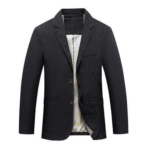 Men Casual Blazer Jacket Cotton Spandex Blend Notched Lapel Two Button Patch Pockets Vintage Printed Lining Business Work Italian Style