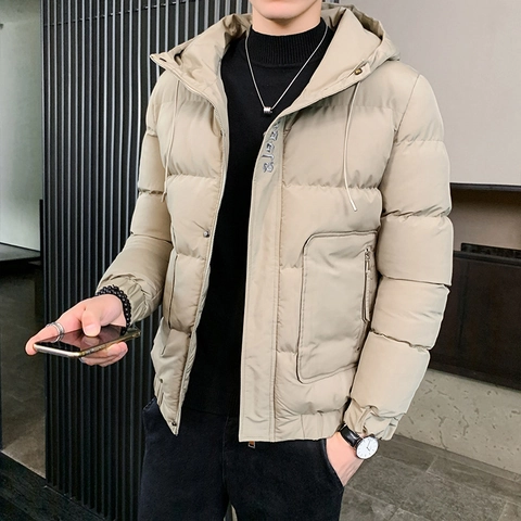 Giacca Piumino Invernale Calda Pesante da Uomo Con Cappuccio Antivento Parka Imbottito Moda Streetwear Giacca in Poliestere