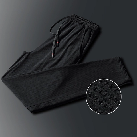 Pantalones Joggers de Malla Transpirable para Hombre Nylon Spandex Ligeros Elásticos Holgados Pantalones Cortados Deportivos Casuales