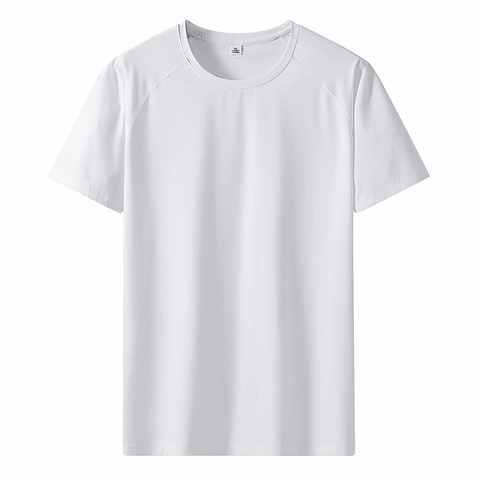 Maglietta da Uomo ad Asciugatura Rapida Mesh Traspirante Manica Corta Raglan Top Tinta Unita Casual Sportiva da Uomo