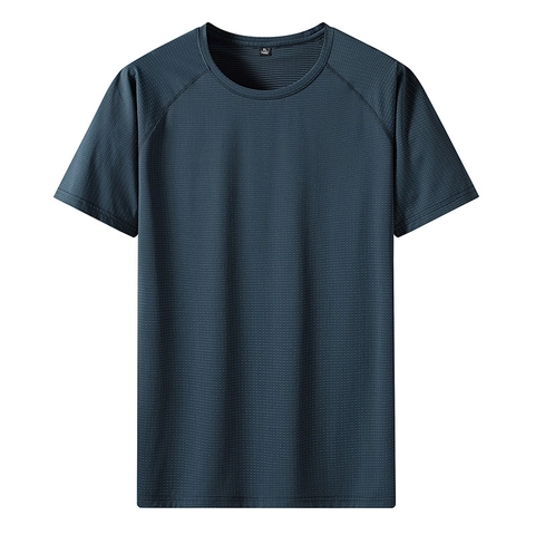 Maglietta da Uomo ad Asciugatura Rapida Mesh Traspirante Manica Corta Raglan Top Tinta Unita Casual Sportiva da Uomo
