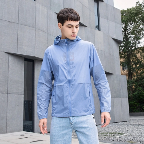Giacca Protezione Solare Estiva Unisex Leggera Con Cappuccio Cerniera Traspirante Sottile Protezione UV Sportiva Antivento