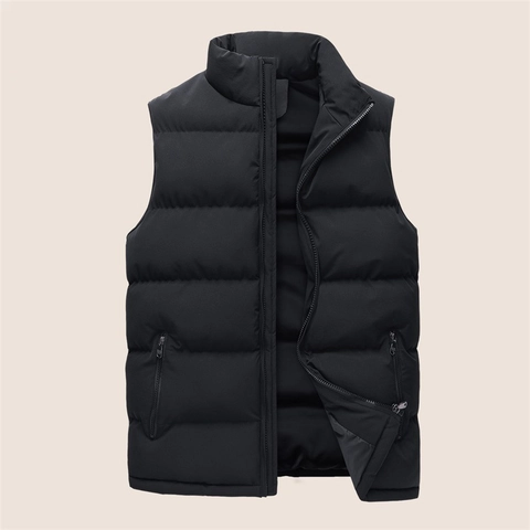 Smanicato Imbottito da Uomo Invernale Giacca Senza Maniche Colletto alla Coreana Trapuntato Caldo Bodywarmer Per Uso Quotidiano Casual Outdoor