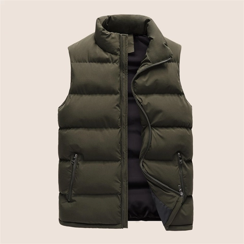 Smanicato Imbottito da Uomo Invernale Giacca Senza Maniche Colletto alla Coreana Trapuntato Caldo Bodywarmer Per Uso Quotidiano Casual Outdoor